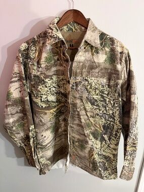 RedHead Silent Hide Camo Shirt Mens Medium Hunting Button Up Long Sleeve
